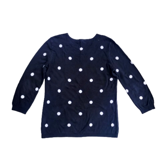 Basic Editions Black & White Polka Dot Clowncore Pullover Sweater - Picture 2 of 3